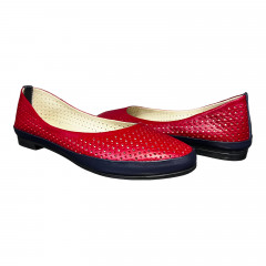 Лодочки Женские кожаные PRELLESTA 405 73 красно-синий