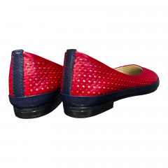 Лодочки Женские кожаные PRELLESTA 405 73 красно-синий