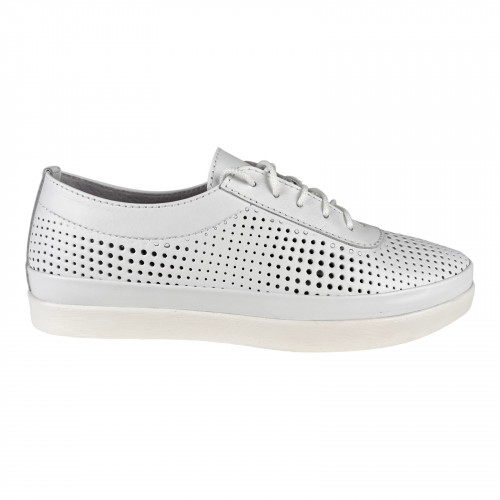 Кеди Жіночі шкіряні PRELLESTA 2024 05 білий перфорація