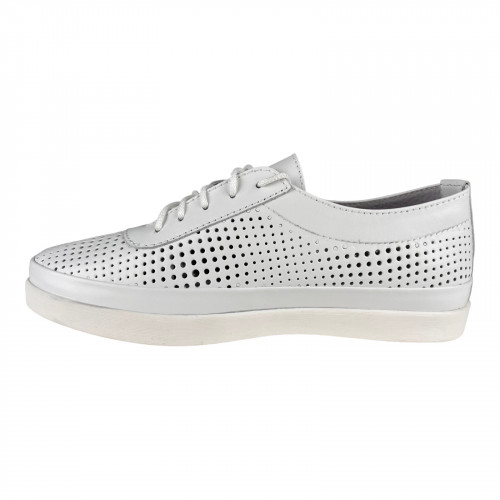 Кеди Жіночі шкіряні PRELLESTA 2024 05 білий перфорація