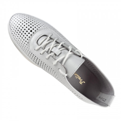 Кеди Жіночі шкіряні PRELLESTA 2024 05 білий перфорація