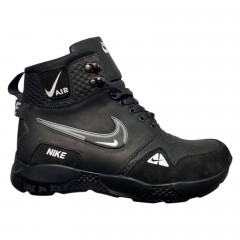 Кроссовки Мужские кожаные DENAR N18 01 черный кожа мех