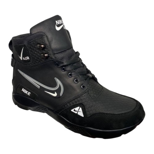 Кросівки Чоловічі шкіряні DENAR N18 01 чорний шкіра хутро