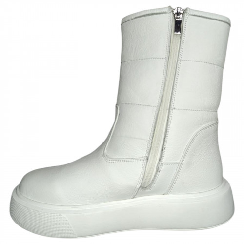 Чоботи жіночі шкіряні DITAS NK 205 05 білий хутро