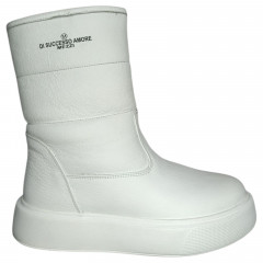 Чоботи жіночі шкіряні DITAS NK 205 05 білий хутро