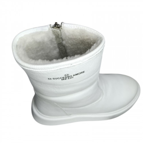 Чоботи жіночі шкіряні DITAS NK 205 05 білий хутро