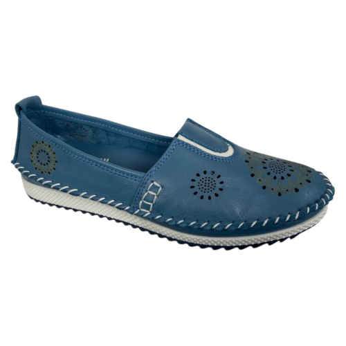 Мокасины женские кожаные ROBLE WOMAN 065 88 голубые