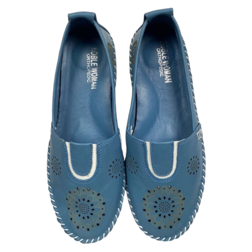 Мокасины женские кожаные ROBLE WOMAN 065 88 голубые