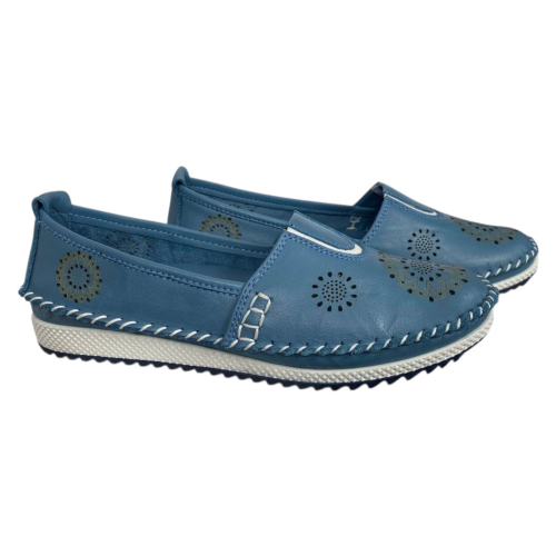 Мокасины женские кожаные ROBLE WOMAN 065 88 голубые