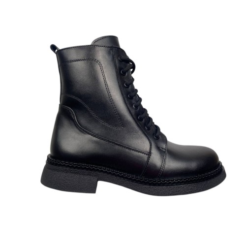 Черевики жіночі шкіряні BLESSO 2518 01 чорні байка