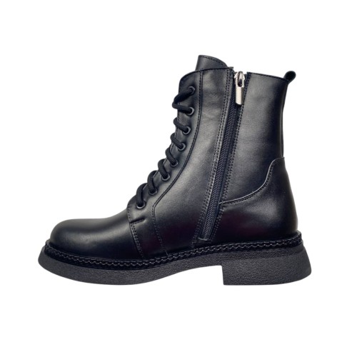 Черевики жіночі шкіряні BLESSO 2518 01 чорні байка