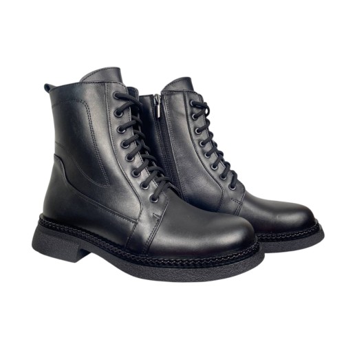 Черевики жіночі шкіряні BLESSO 2518 01 чорні байка