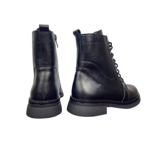 Черевики жіночі шкіряні BLESSO 2518 01 чорні байка