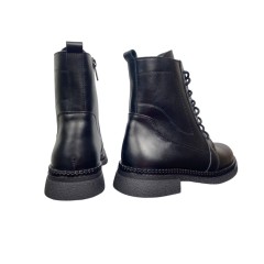 Черевики жіночі шкіряні BLESSO 2518 01 чорні байка
