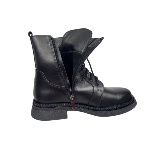 Черевики жіночі шкіряні BLESSO 2518 01 чорні байка