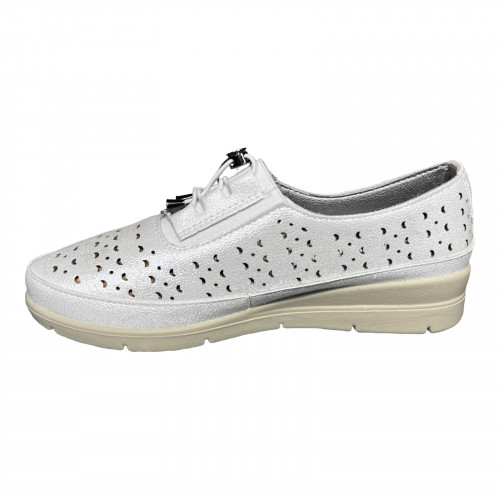 Мокасины женские кожаные BODRUM L0044 серебро