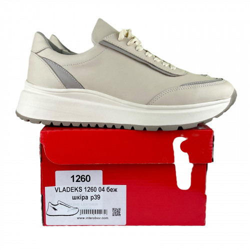 Кросівки Жіночі шкіряні VLADEKS 1260 04 бежевий