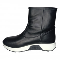 Чоботи жіночі шкіряні DITAS 317 K чoрний хутро