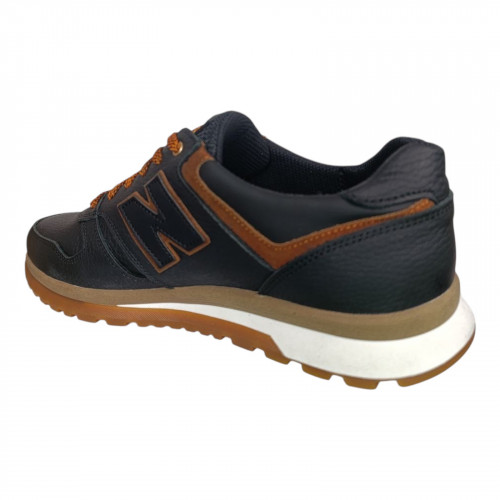 Кросівки чоловічі шкіряні MERCURU NEW круз 1122 01 чорні рижі 