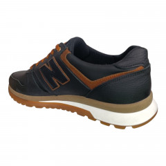 Кроссовки мужские кожаные MERCURU NEW круз 1122 01 черные рыжие 