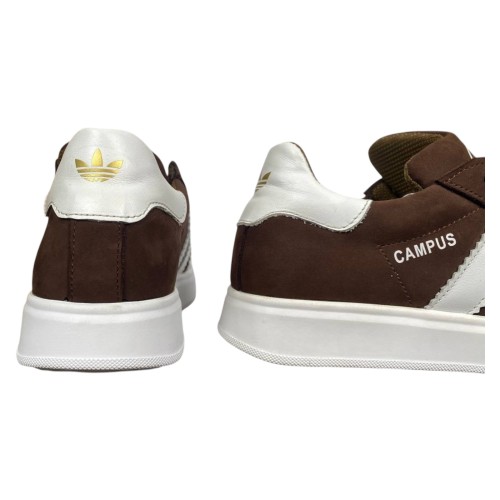 Кеди чоловічі шкіряні DENAR СAMPUS 1 25 коричневі білі