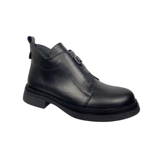 Черевики жіночі шкіряні BLESSO 2508 01 чорні байка