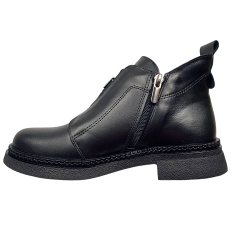 Черевики жіночі шкіряні BLESSO 2508 01 чорні байка