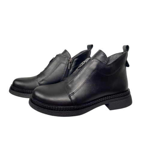 Черевики жіночі шкіряні BLESSO 2508 01 чорні байка