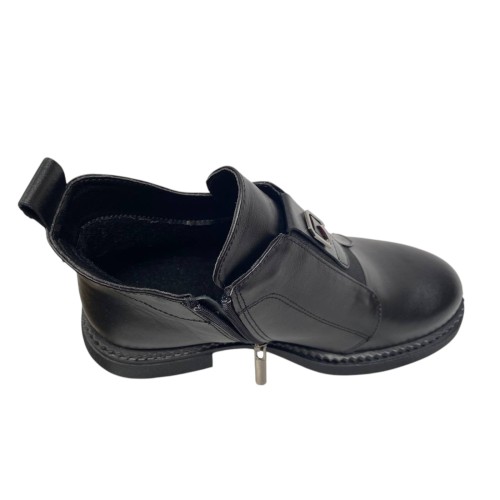 Черевики жіночі шкіряні BLESSO 2508 01 чорні байка