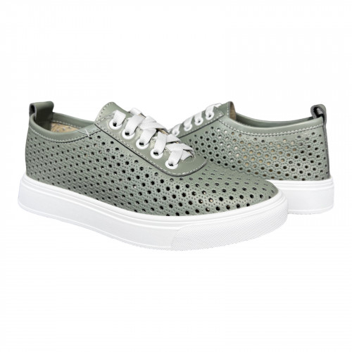 Кроссовки Женские кожаные PRELLESTA 1939 45 хаки