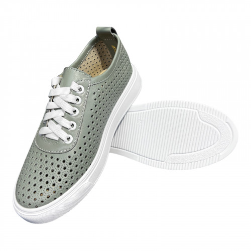 Кроссовки Женские кожаные PRELLESTA 1939 45 хаки