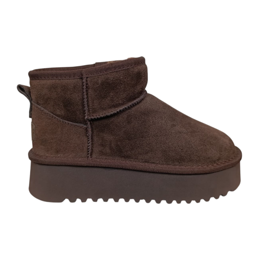 Угги жіночі замшеві UGG 260-5 brown хутро