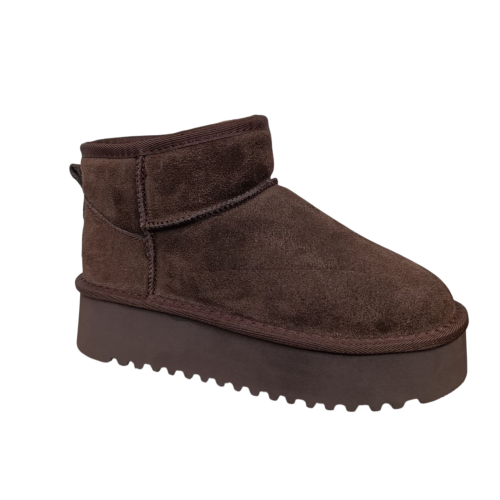 Угги жіночі замшеві UGG 260-5 brown хутро