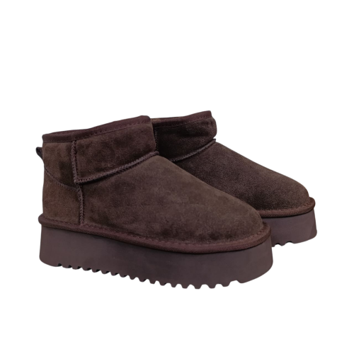 Угги жіночі замшеві UGG 260-5 brown хутро