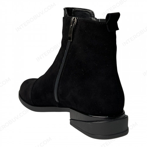 Черевики Жіночі шкіряні ELVIX 1087 чорний замш байка