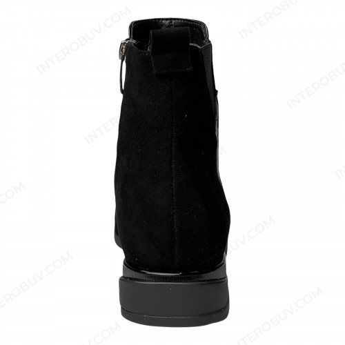 Черевики Жіночі шкіряні ELVIX 1087 чорний замш байка