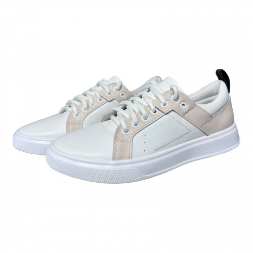 Кеди Жіночі шкіряні TIFANI GUCCI 04 бежевий