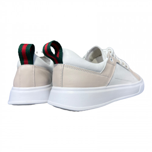 Кеди Жіночі шкіряні TIFANI GUCCI 04 бежевий