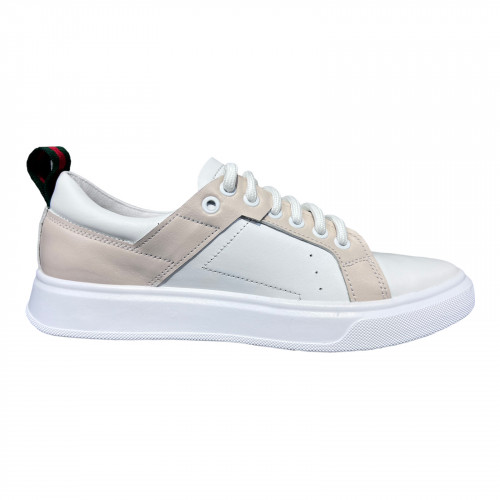 Кеди Жіночі шкіряні TIFANI GUCCI 04 бежевий