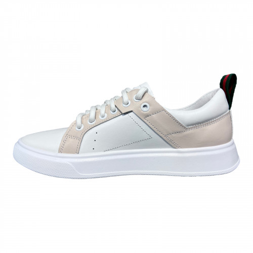 Кеди Жіночі шкіряні TIFANI GUCCI 04 бежевий