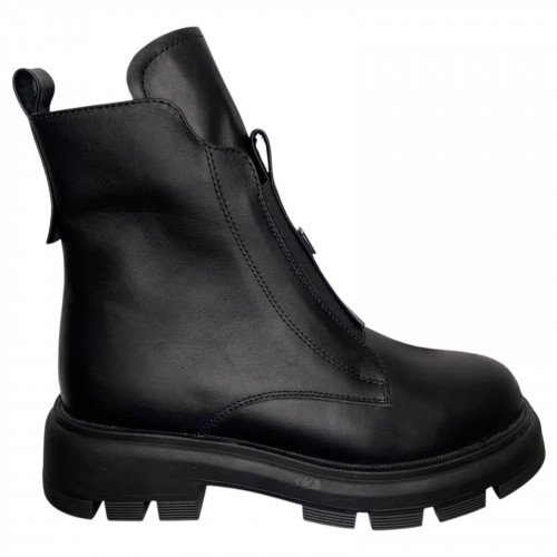 Ботинки женские кожаные Ilona 563/119 01 черный мех