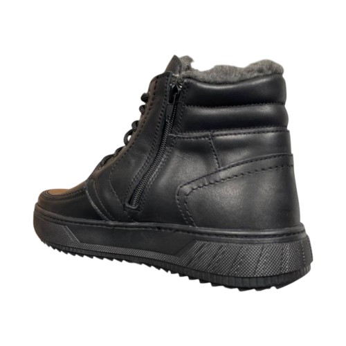 Ботинки мужские кожаные NIKE змейка шнуровка черный мех