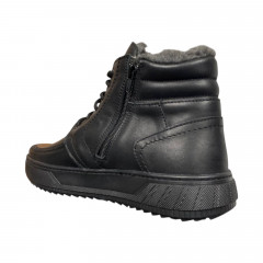 Ботинки мужские кожаные NIKE змейка шнуровка черный мех