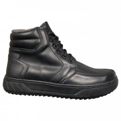 Ботинки мужские кожаные NIKE змейка шнуровка черный мех