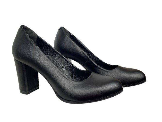 Туфли женские кожаные Scorpion 3052 черные каблуки