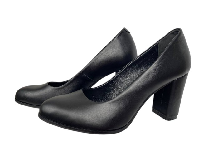 Туфли женские кожаные Scorpion 3052 черные каблуки