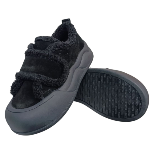 Черевики жіночі замшеві ALLSY 205059 чорні хутро