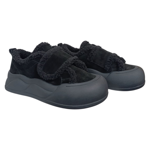 Черевики жіночі замшеві ALLSY 205059 чорні хутро