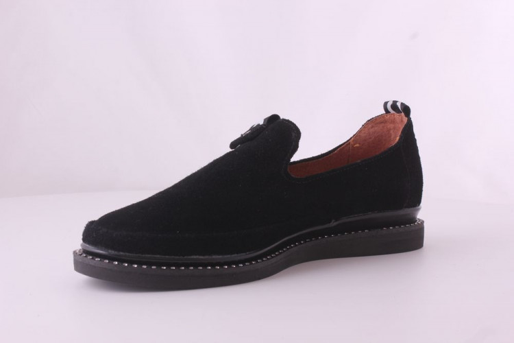 Балетки Женские кожаные CLAIRE 276 черный замш