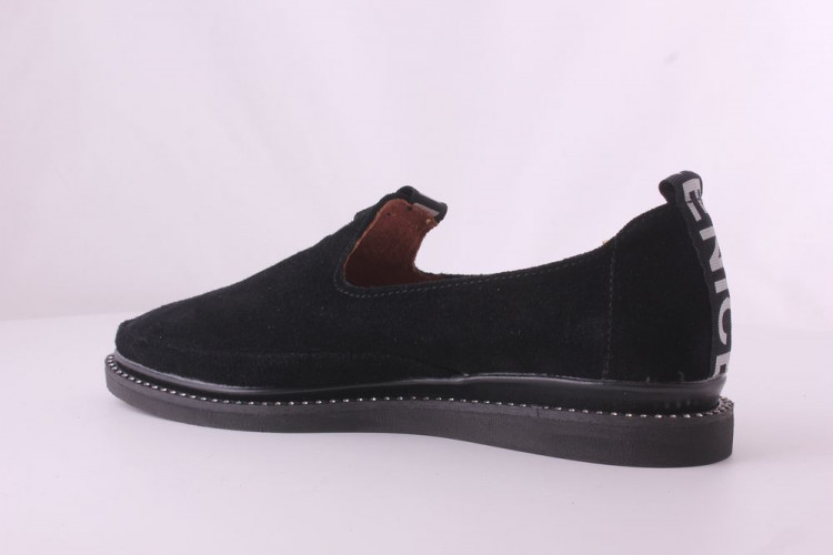 Балетки Женские кожаные CLAIRE 276 черный замш